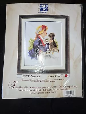 NEW Vervaco Verachtert Counted Cross Stitch Kit Woman & Dog T56107 • $13