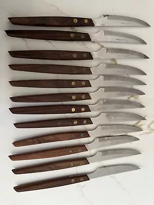 Vintage Steak Knife Stainless Japan 12 Count Knives Wood Handle • $32