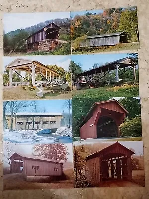 Vintage Lot Of 8 Postcards Covered Bridges Monroe County Ohio  • $9.99