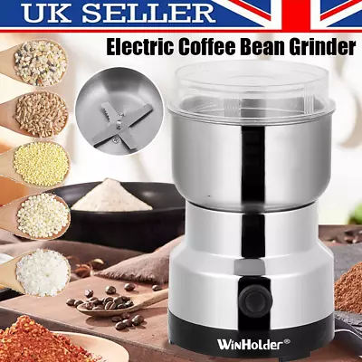 Electric Coffee Grinder Grinding Milling Bean Nut Spice Kitchen Blender Machine • £11.47