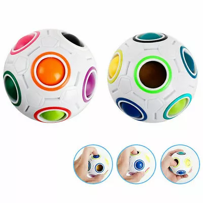 3D Fidget Ball Magic Rainbow Puzzle Figet Cube Globe Jigsaw Fancy Toys UK NEW. • £4.76