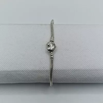 Genuine Pandora Moments Heart Clasp Snake Chain Bracelet 18CM ALE 925 #590719 • £28