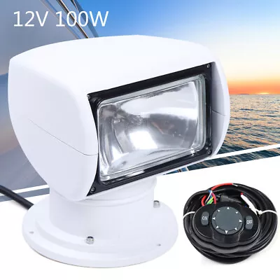 100W 12V Remote Control Marine Boat Car Searchlight White Spotlight US • $94.05