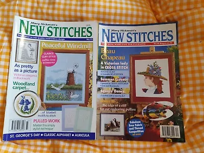 Mary Hickmott's  New Stitches  X 2 Magazines - Nos 40 And 73 Windmill Girl Sew • £7.99