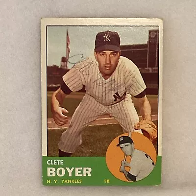 1963 TOPPS #361 CLETE BOYER New York Yankees Autographed Baseball Card • $39.99
