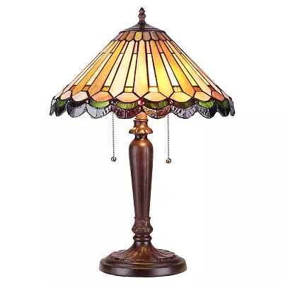 RADIANCE Goods Tiffany-style 2 Light Mission Table Lamp 16  Shade • $159.14