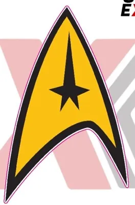 $5.55 • Buy Star Trek Gold Logo Vinyl Decal Sticker 5” Tall