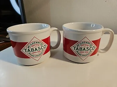 Set Of 2 TABASCO McIlhenny Hot Pepper Sauce Ceramic Soup Mugs/Coffee Cups  • $12.95