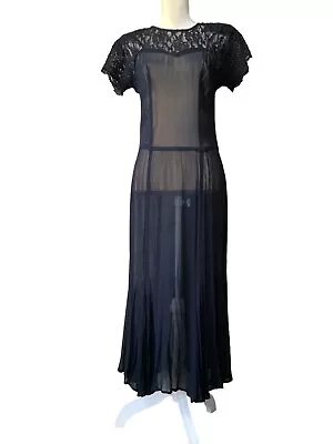 $54 • Buy Carole Little Transparent Midi Maxi Dress Women's Whimsigoth Grunge Retro Glam