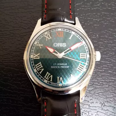 Vintage ORIS Men’s Wrist Watch 17 Jewels Manual Winding Analog Green Dial FromJP • $129.99