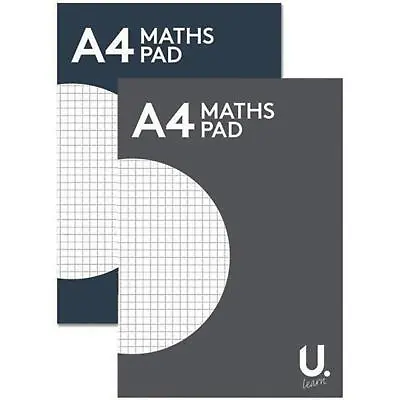 A4 Maths Pad 40 Sheets 5mm Square School Office Homework Maths Graphics • £3.99