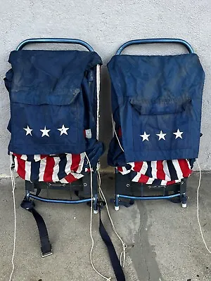 Lot Of 2 Vintage Red White Blue Patriotic Backpack Aluminum Frame Hiking USA • $149