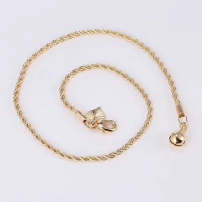 9K 9ct Yellow Gold Plated Ladies Heart & Bell  ANKLE CHAIN ANKLET. 10.4  GiftUK • £8.99