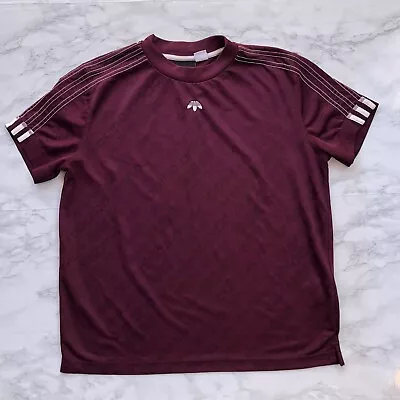 Adidas Originals By Alexander Wang Short Sleeve Men T-Shirt Maroon BR0255 ABW001 • $37.99