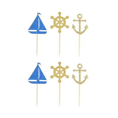 £4.93 • Buy  Toyvian Sailing Anchor Cake Topper, Cake Picks Cupcake Decor, Party Supplies