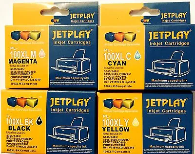 4 Jetplay INK CARTRIDGES FOR LEXMARK 100XL Impact S305 Interpret S405 PRINTER • £8.99