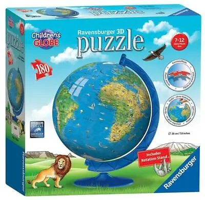 $7.99 • Buy Ravensburger 3D Puzzle Children's World Globe 180 Pieces NEW Sealed