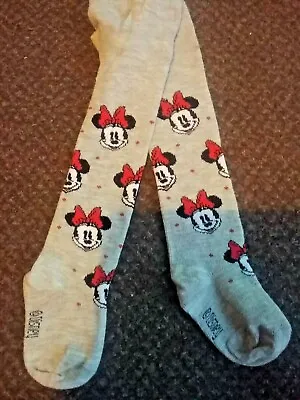 New Baby Girls F+f  Grey  Minnie Mouse Tights 0 - 6  MONTHS - BNWOT • $3.10