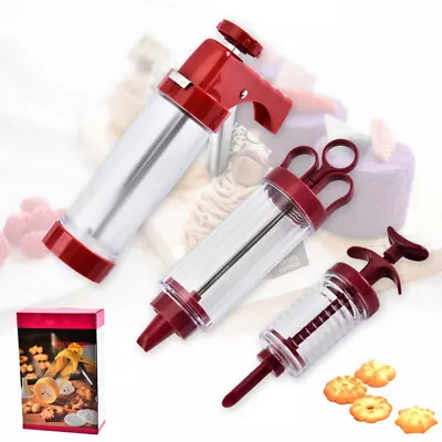 UK Icing Piping Gun Cake Decorating Syringe Piping Syringe Pastry Nozzle Set UK • £4.89