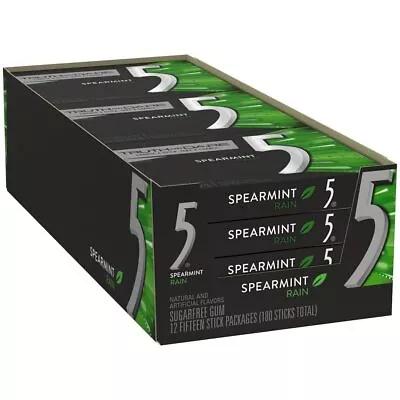 Wrigley's 5 Gum Spearmint Rain (15 Count 12 Pack) • $29.99