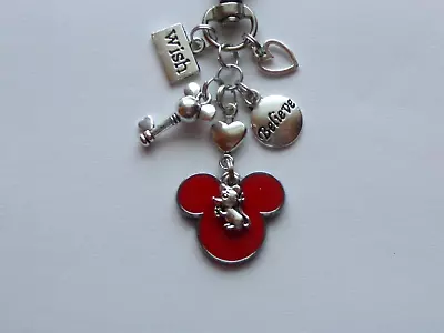 Disney World Minnie Mickey Mouse Believe Wish Keychain Purse Clip Bag Charm Fob • $4.99