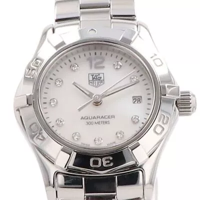 TAG HEUER Aquaracer 10P Diamond Shell WAF1415 Watch SS Diamond Quartz Ladies • £890.82