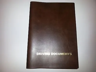 A5 Mid Brown Leather Look Car Document Holder Holder With Card Pocket • £4.50