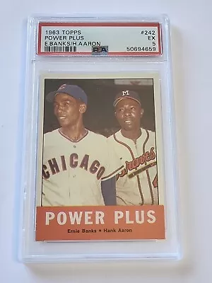 1963 Topps 242 Power Plus Ernie Banks/ Hank Aaron PSA 5 MLB Baseball HOF • $147.95