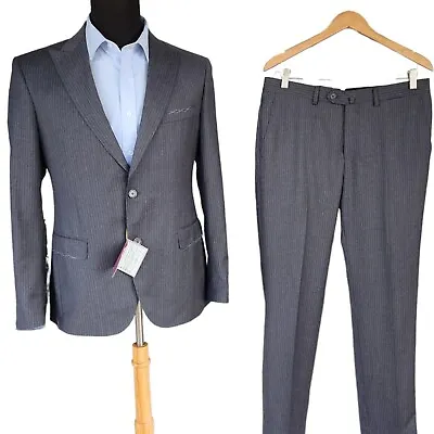 New Flannel Suit 40R Drop 7 Dielmar Made To Measure Custom Suit Peak Lapel • $265.50