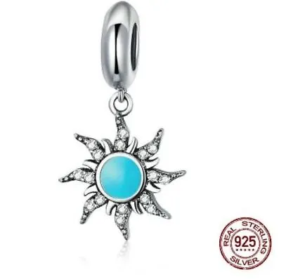 $28.50 • Buy BLUE SUN S925 Sterling Silver Dangle Charm By Charm Heaven NEW