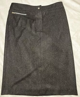 Celine Womens Vintage Dark Black Gray Wool & Cashmere Skirt ~ Size 46 ~ • $750