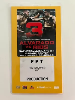 Brandon Rios Mike Alvarado III Press Pass Boxing Media Credential 1/24/15 Ticket • $39.50