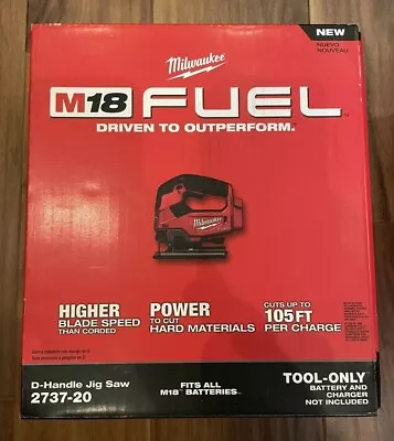 New In Box Milwaukee M18 FUEL D-Handle Jig Saw (Tool Only) - 2737-20 • $139.95