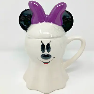 2023 Disney Minnie Mouse Ghost Ceramic Mug Holloween Cup With Lid Topper • $30.98