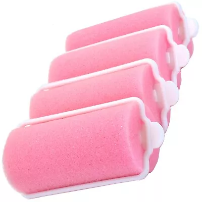 £2.98 • Buy LARGE 30mm SPONGE HAIR ROLLERS Soft Foam Sleep In Styling Wave Clip Curlers X 4