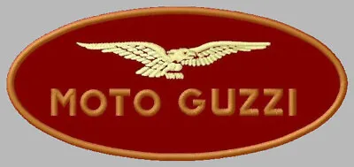 MOTO GUZZI EAGLE EMBROIDERED PATCH IRON/SEW ON ~4-3/4 X 2  MOTORCYCLE TWIN GRISO • $11