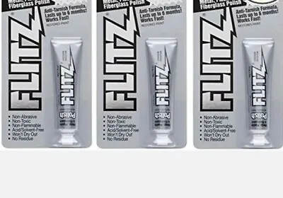 3 Flitz Metal Polish Plastic Fiberglass Cleaning Waxing Paste 1.76 Oz. Tube • $25.90