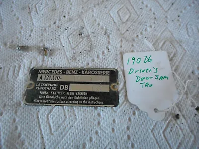 Mercedes Benz Ponton W121 190 Gray Paint Finish Varnish  Tag Label Gray OEM  G • $50