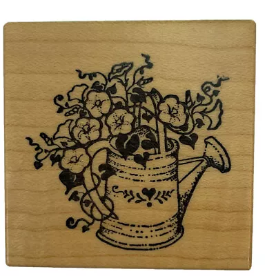 Flowers In Watering Can Morning Glory Petunia Rubber Stamp PSX D-022 Vintage 90s • $9.97