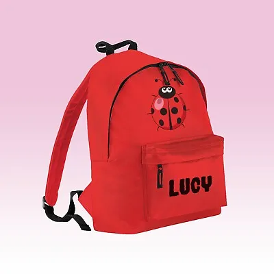 Personalised Ladybug Backpack - Childrens Kids School Bag Insect Name Rucksack • £12.99