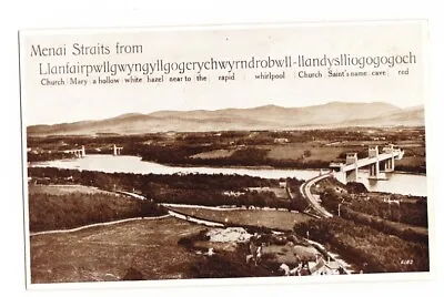 Welsh Postcard Menai Straits From The Town With Longest Name In Wales (Unposted) • £2.99