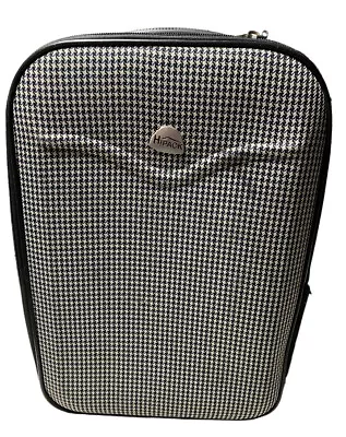 HIPACK LUGGAGE SPINNER SUITCASE ADJ HANDLE HOUNDSTOOTH 22in USED SEE PICS • $49.99