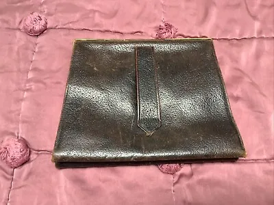 Antique Vintage Leather Envelope Purse Clutch Bag. Rare. Brown • $21.24