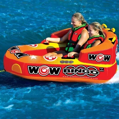 WOW BINGO 2 WATER SPORTS INFLATABLE FLOAT TOW TOWABLE LOUNGE TUBE SKI BOAT Low $ • $169.15