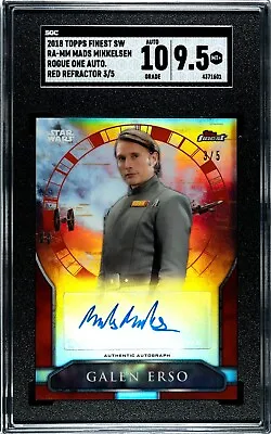 MADS MIKKELSEN 2018 Topps Star Wars Finest Rogue One Red Autograph #/5 SGC 9.5 • $489.95