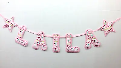 PERSONALISED BOY-GIRL BABY GIFT NAME BUNTING/BANNER FABRIC LETTERS  Per Letter   • £2.75