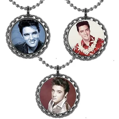 Elvis Presley   Necklaces 3 Complete  Memorial  Necklace 24inch Ball Chain • $10.99