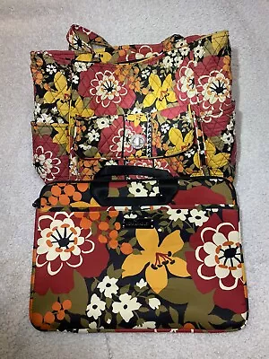 Vera Bradley -  Orange Floral - RETIRED Laptop Portfolio Hard Computer Case EUC • $39.99