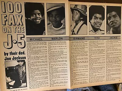 The Jackson Five Michael Jackson Two Page Vintage Clipping • $1.99
