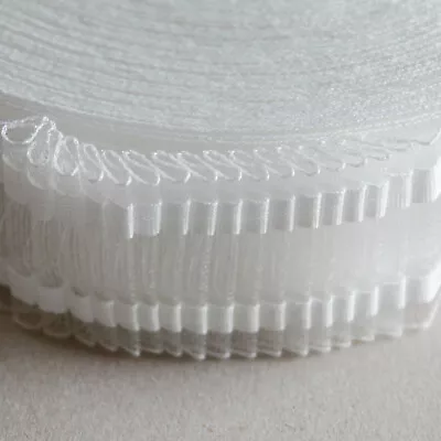 £10.95 • Buy 2  Deep Transparent Curtain Tape For Nets, Voiles & Sheers - 10 Metres